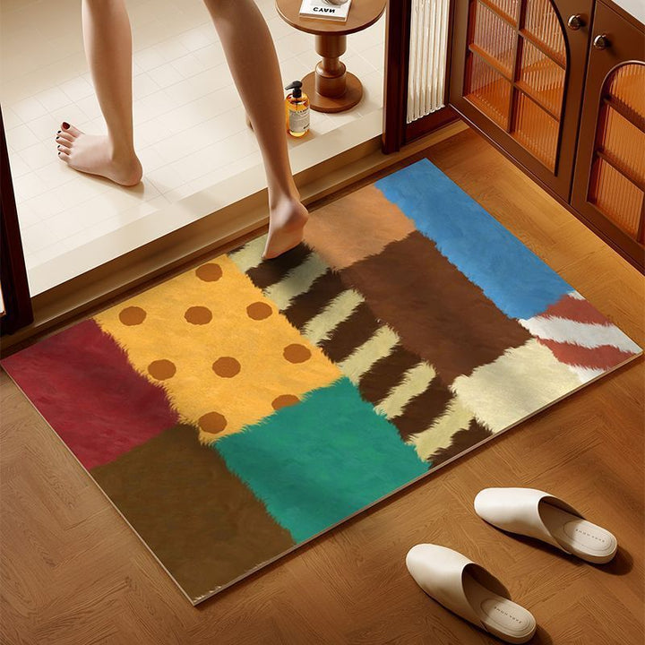 Colorful Patchwork Bath Mat Bowlift