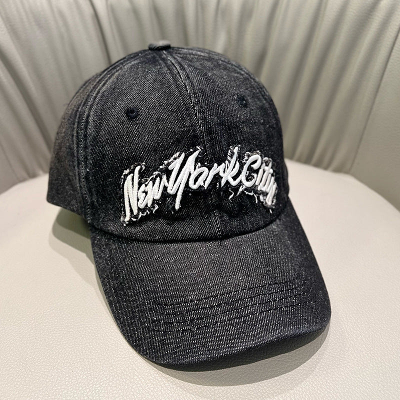 Women's Distressed Denim Cap Bowlift
