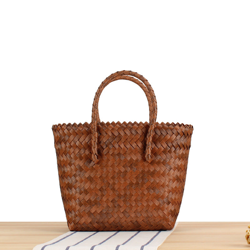 Braided Tote Bag with Modern Patterns Bowlift