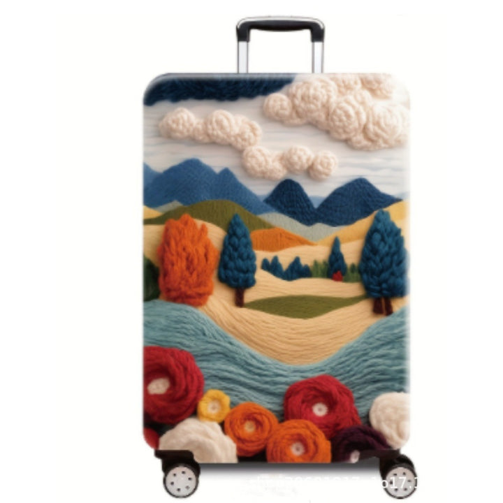 Women's hard shell suitcase with stylish landscape design Bowlift