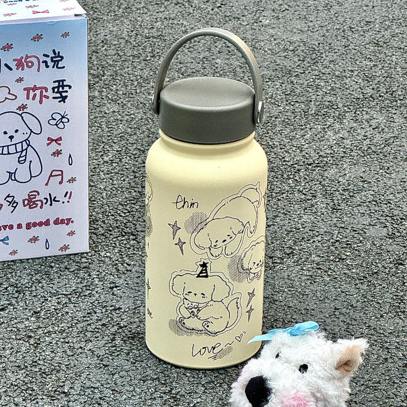 Women’s insulated drinking bottle with funny cat design Bowlift