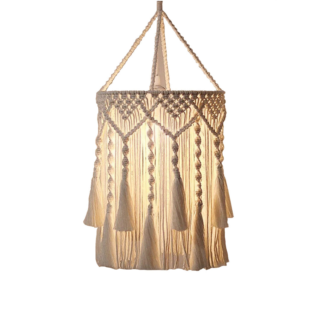 Macrame plant hanger with decorative fringes