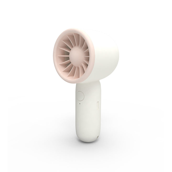 Unisex portable hand fan with closed turbine fan, quiet operation and rechargeable battery Bowlift