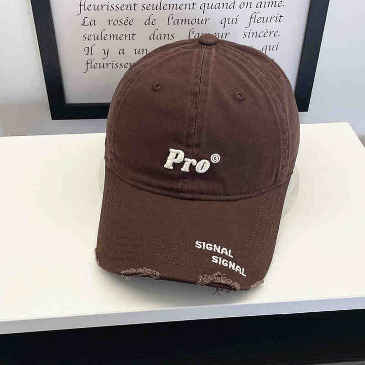 Women's Casual Distressed Embroidered Baseball Cap Bowlift