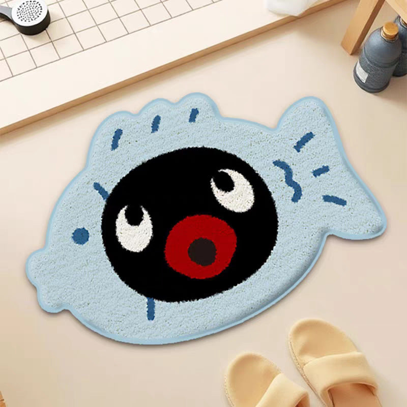 Playful Fish-Shaped Bowlift Rug