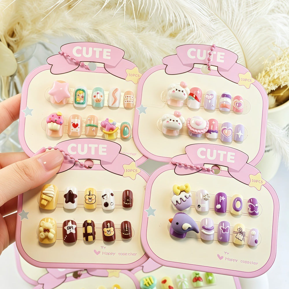 Playful artificial nail set with colorful designs Bowlift
