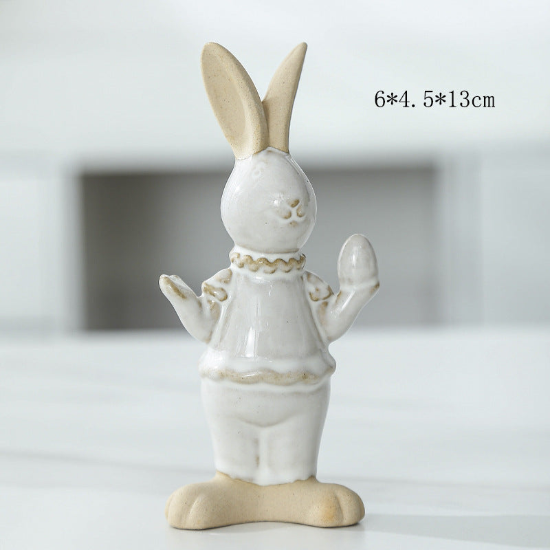 Whimsical Ceramic Bunny Figurine Bowlift