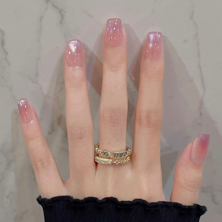 Translucent Glossy Press-On Nail Extensions Bowlift