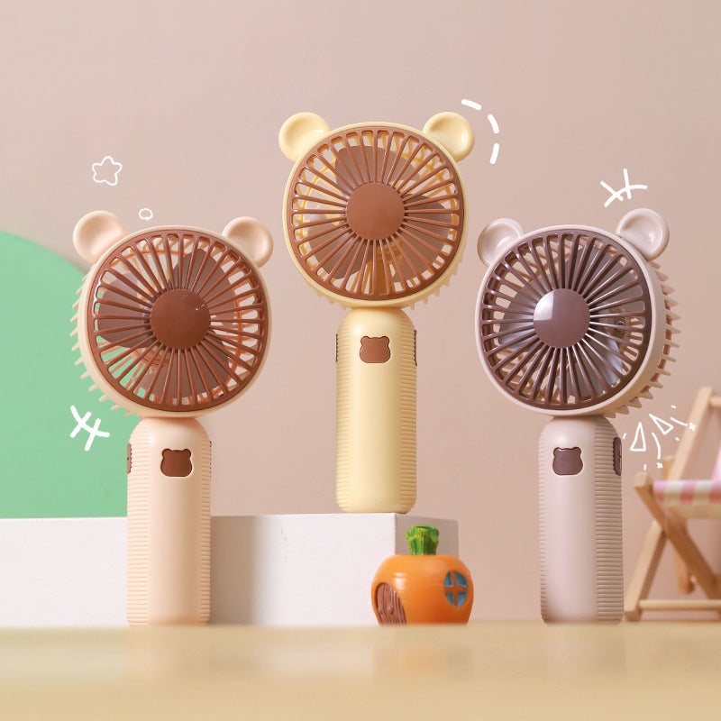 Ladies Portable Handheld Fan in Cute Bear Design Bowlift