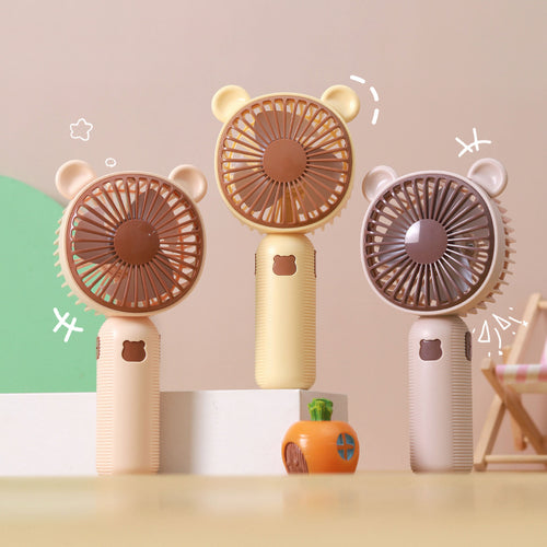 Ladies Portable Handheld Fan in Cute Bear Design Bowlift