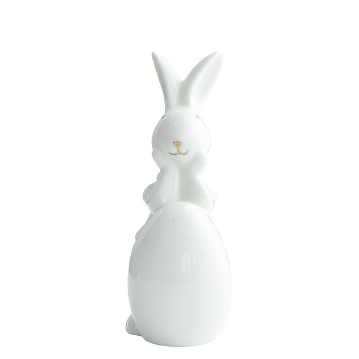 Decorative Ceramic Bunny Figurine Bowlift