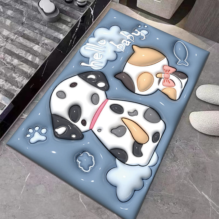 Cute Cartoon Cat Shape Bath Mat Bowlift