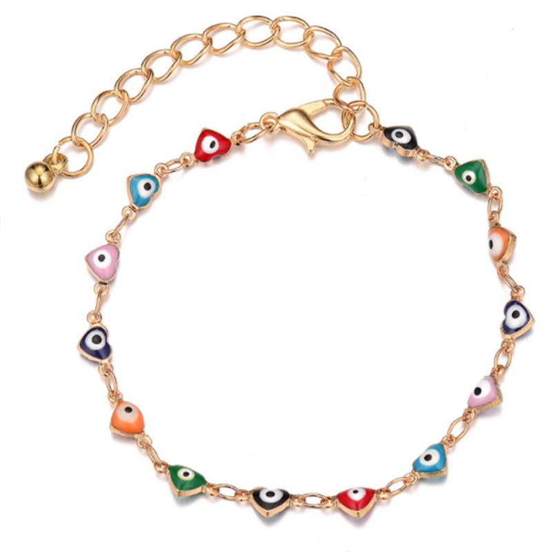 Colorful Evil Eye Charm Anklet Bowlift