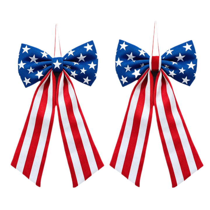 Unisex satin decorative bow pendant with long ribbon and hanging loop Bowlift