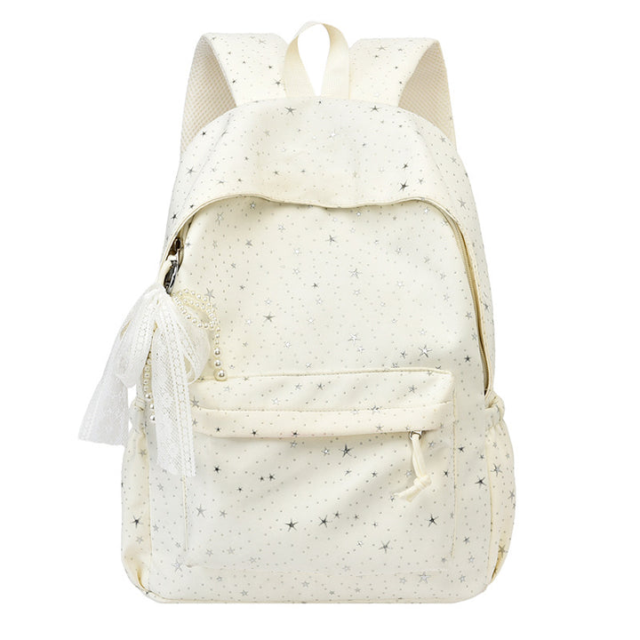 Star-Printed Stylish Backpack Bowlift