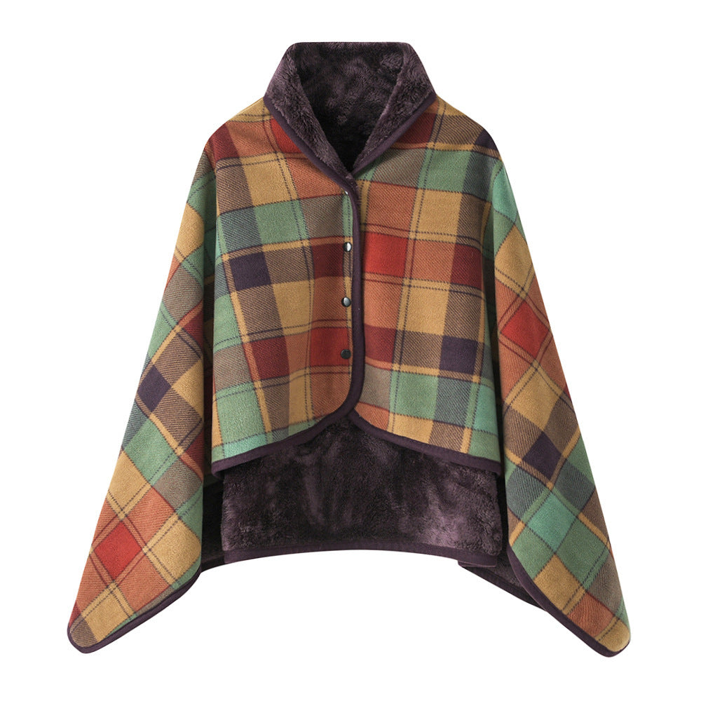 Women Comfortable Throw Blanket with Checkered Pattern Bowlift