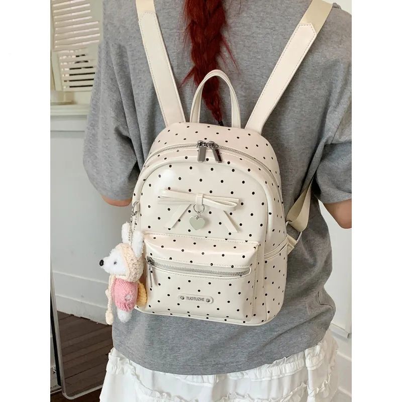 Polka-Dot Decorative Mini Backpack Bowlift