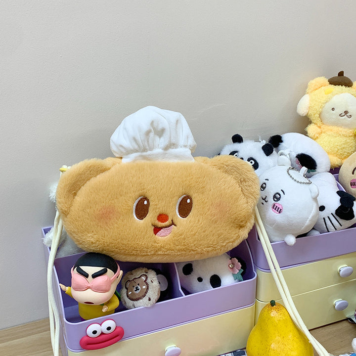 Plush Shoulder Bag with Unique Animal Motif Bowlift