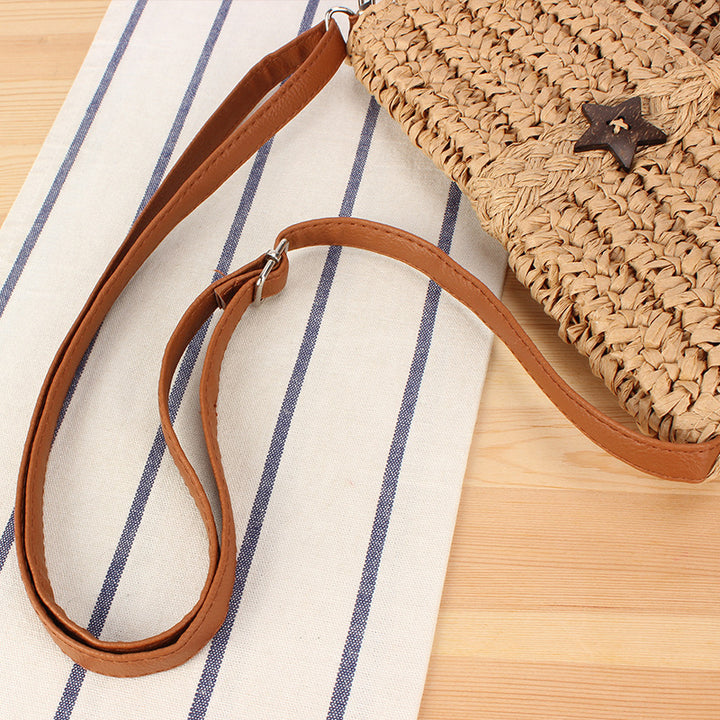 Handmade macrame shoulder bag with tassels and leather accents Bowlift