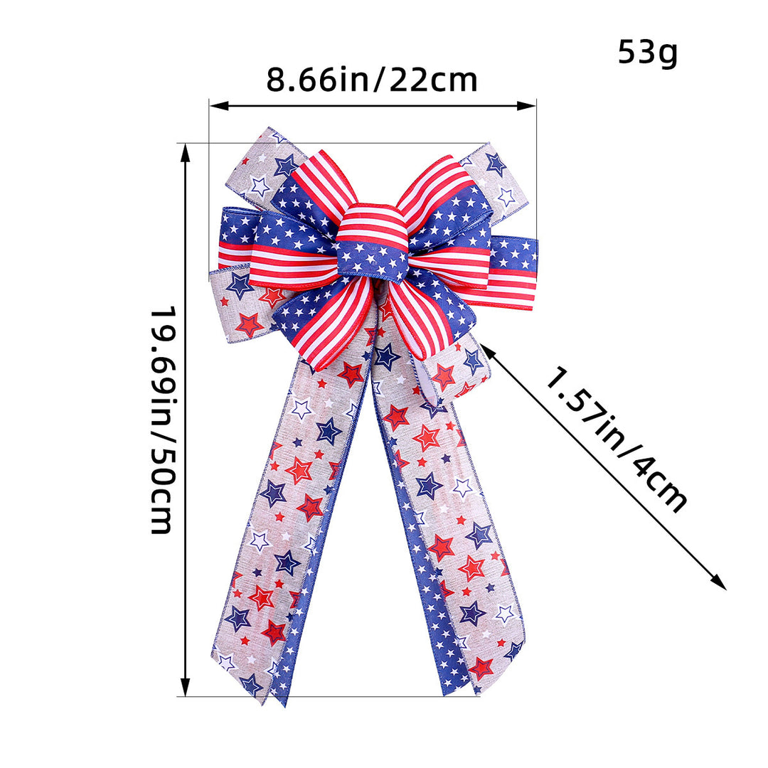 Unisex decorative bow made of sturdy ribbon with star and stripe pattern Bowlift