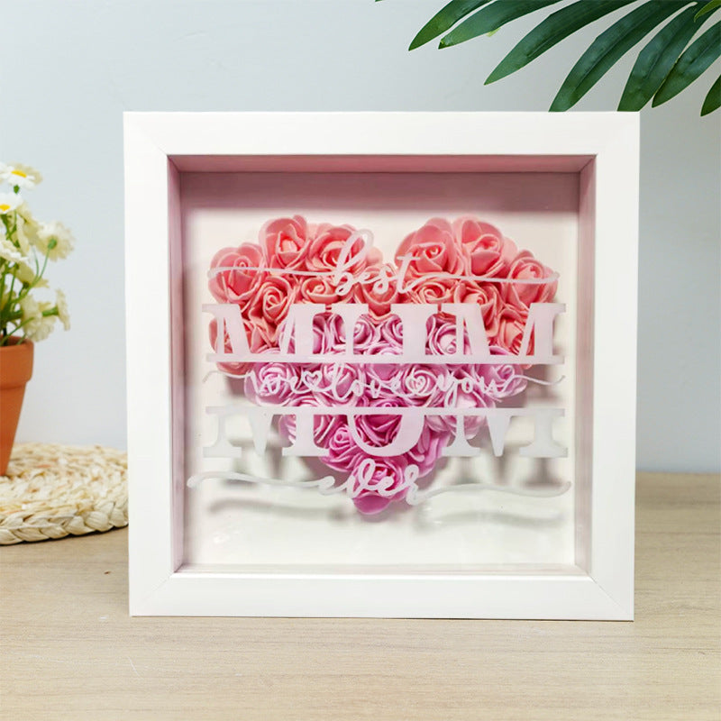 Square Shadow Box Display Frame With Removable Deep Well And Glass Cover