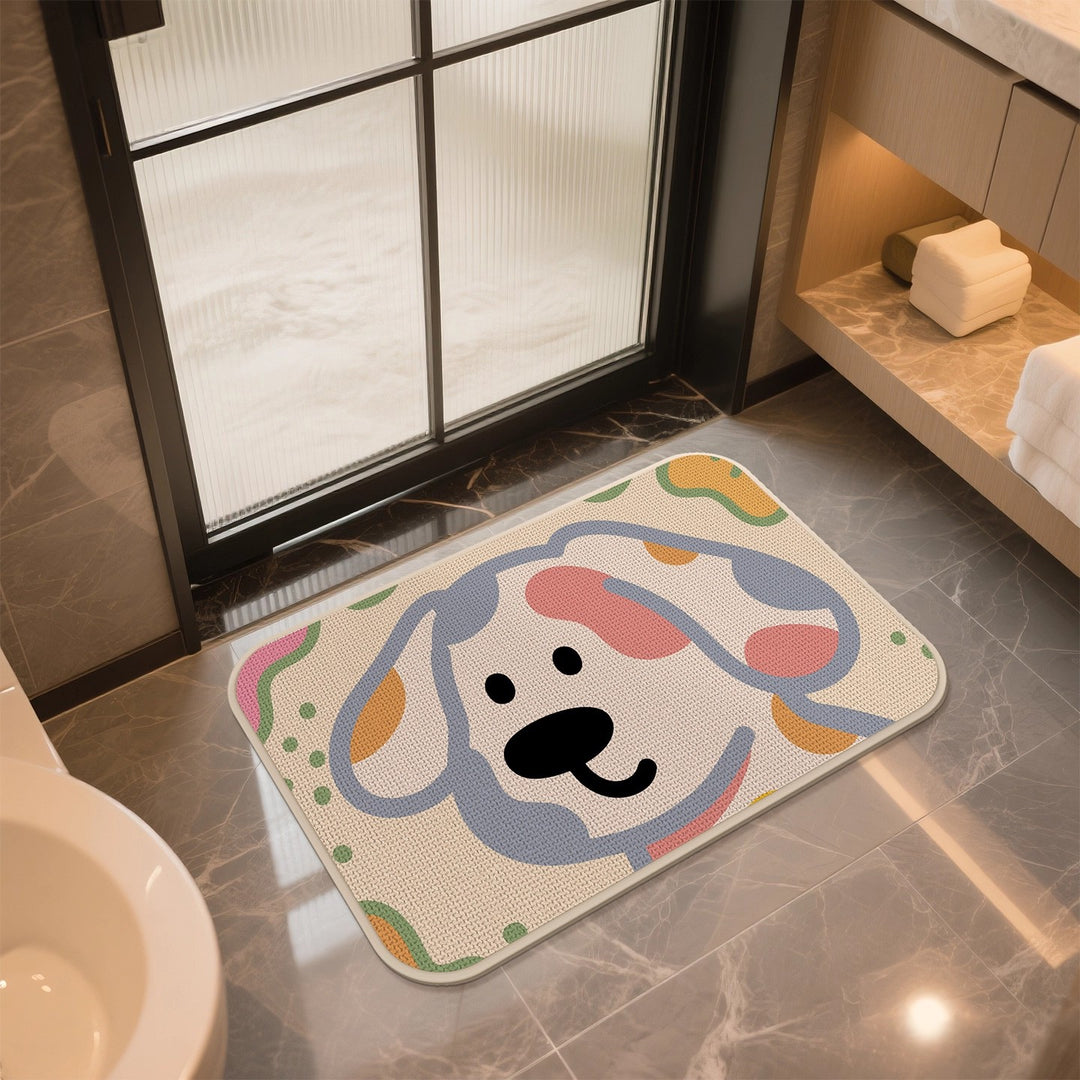 Charming Dog-Themed Bath Mat Bowlift