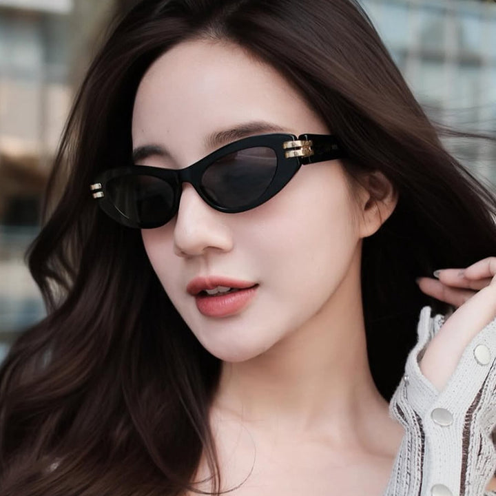Ladies Cat-Eye Sunglasses with Luxurious Accents Bowlift