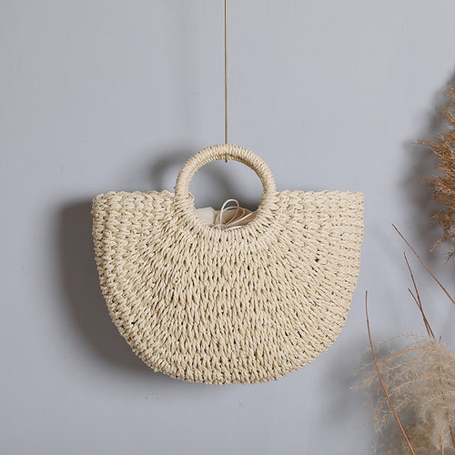 Handcrafted basket bag with round handles Bowlift