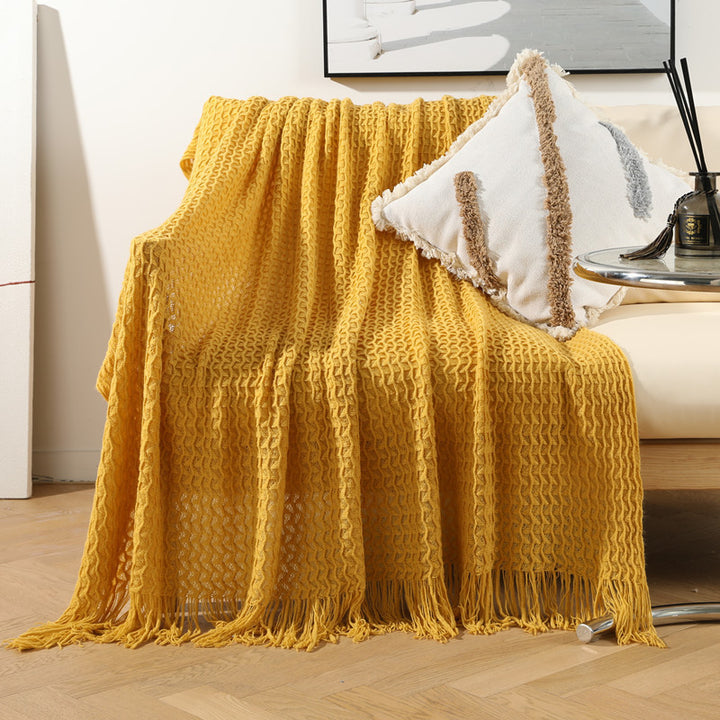 Cozy Knitted Throw Blanket Bowlift