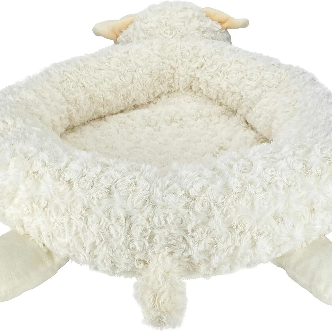 Plush Lamb-Themed Dog Bed