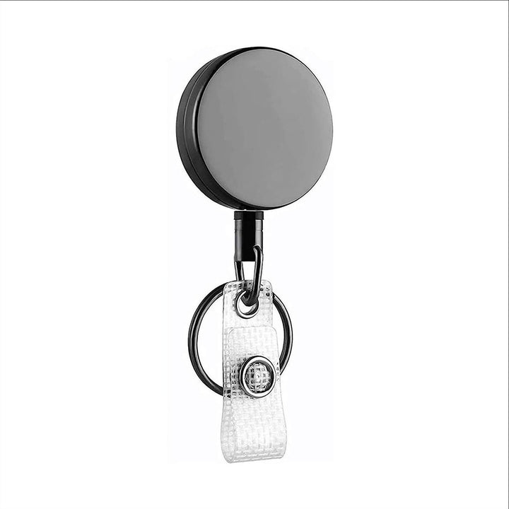 Retractable Metal Clip ID Badge Reel and Clear Card Holder Set Bowlift
