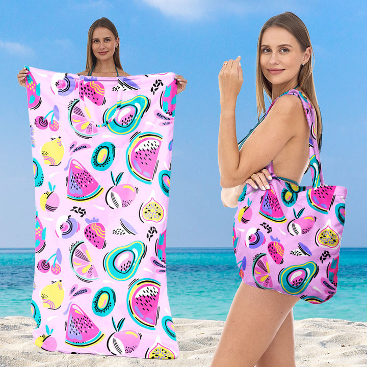 Beach towel with elegant floral patterns Bowlift