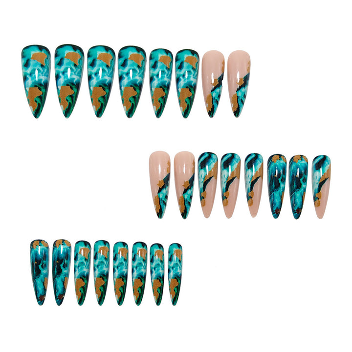 Luxury marble design artificial nails Bowlift