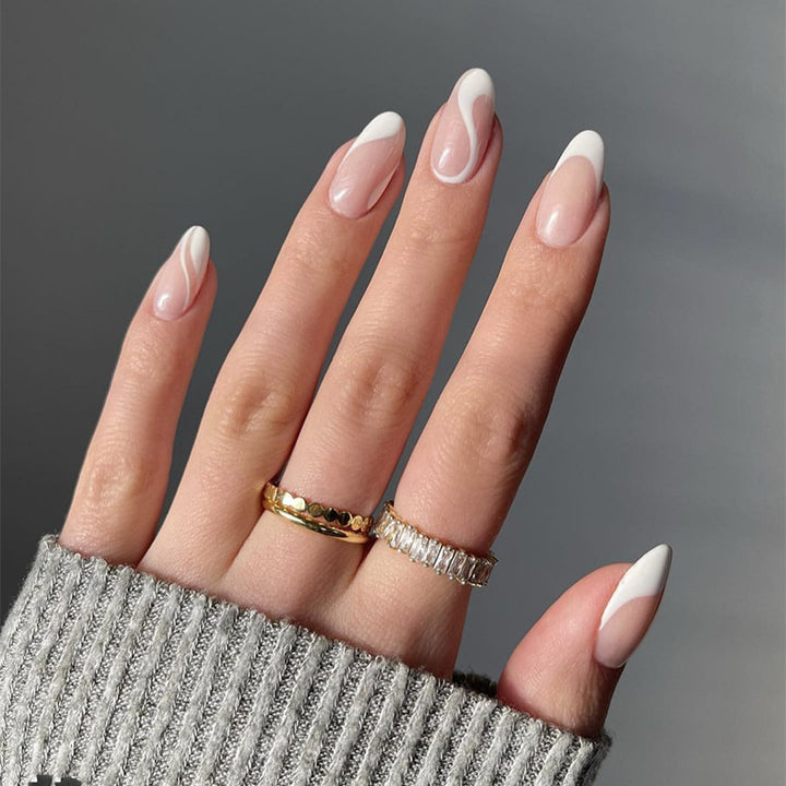 Artistic Swirl-Designed Press-On Nails Bowlift