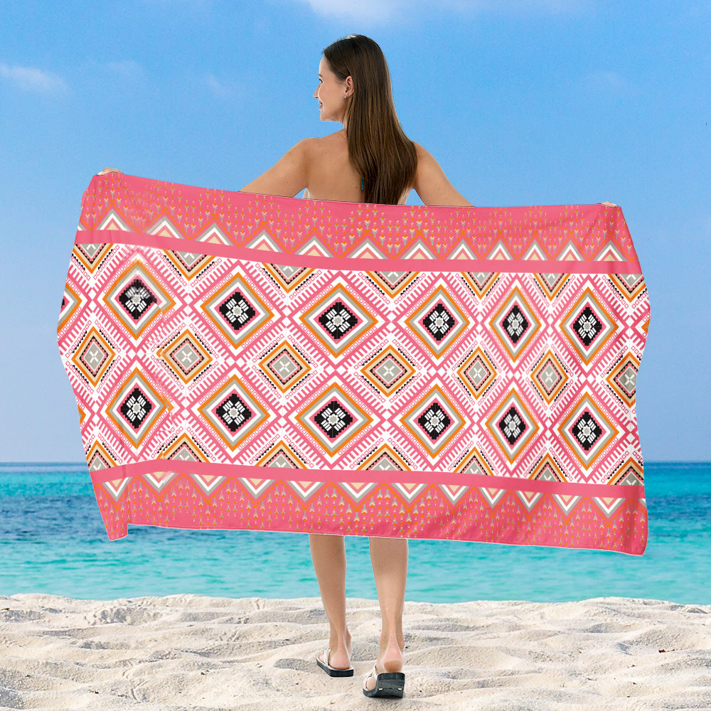 Beach blanket with exclusive geometric tribal design Bowlift
