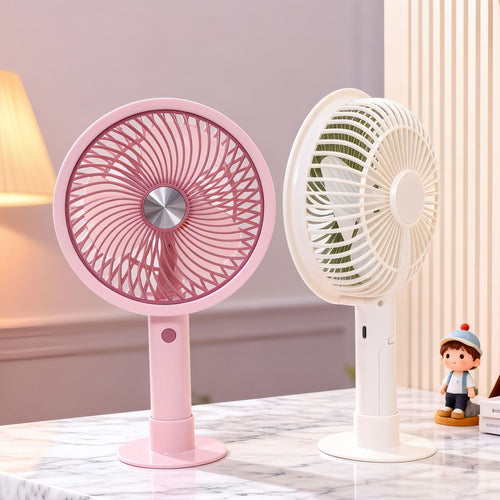 Portable table fan with multiple speed settings and USB connection Bowlift