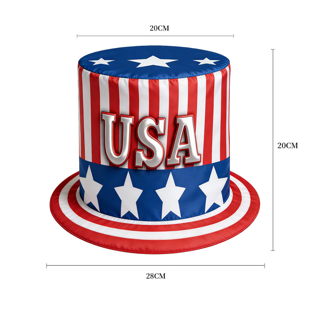 Unisex nano patriotic party top hat with Independence Day motif and lightweight polyester construction One size Bowlift