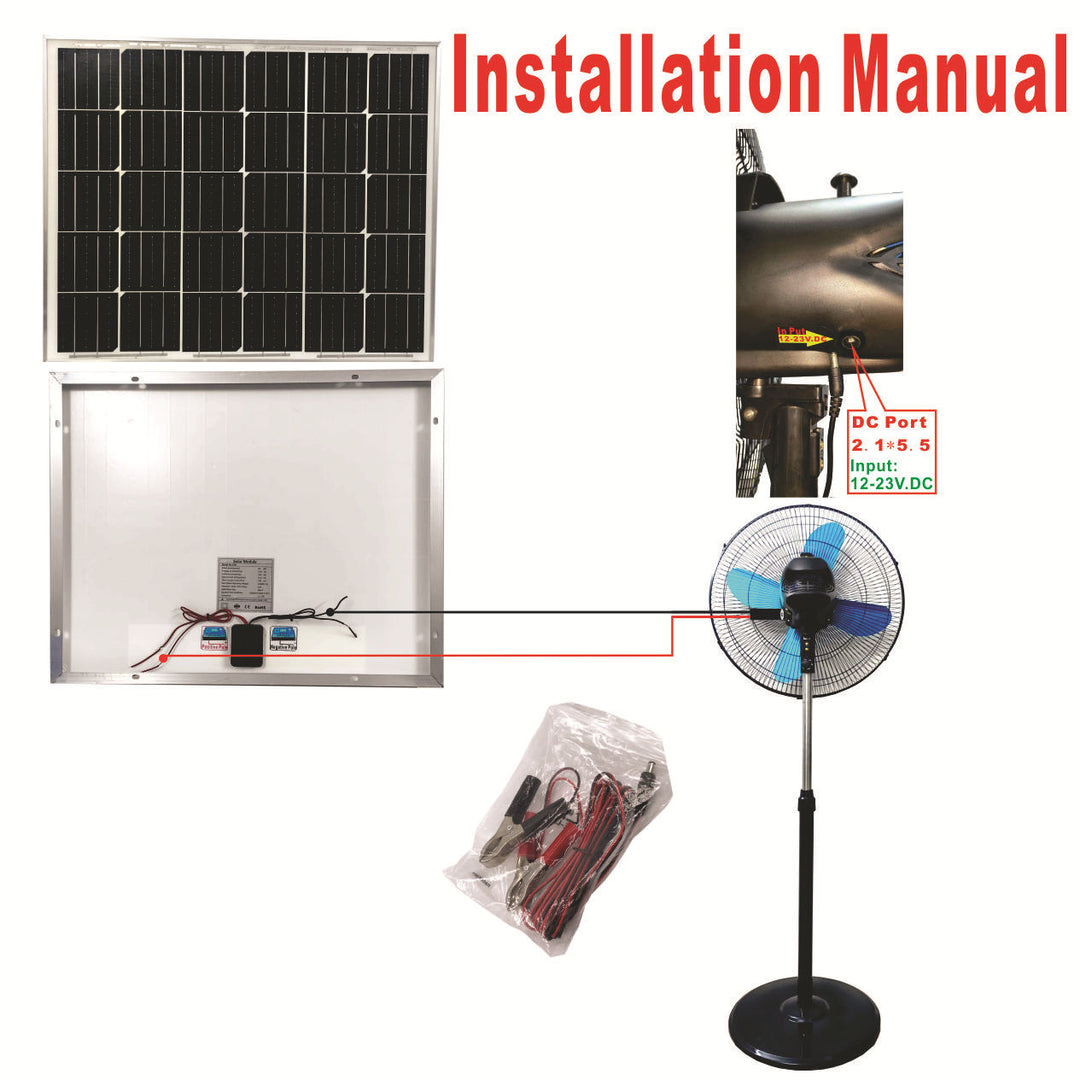 Unisex Solar-Powered Stand Fan by Bowlift