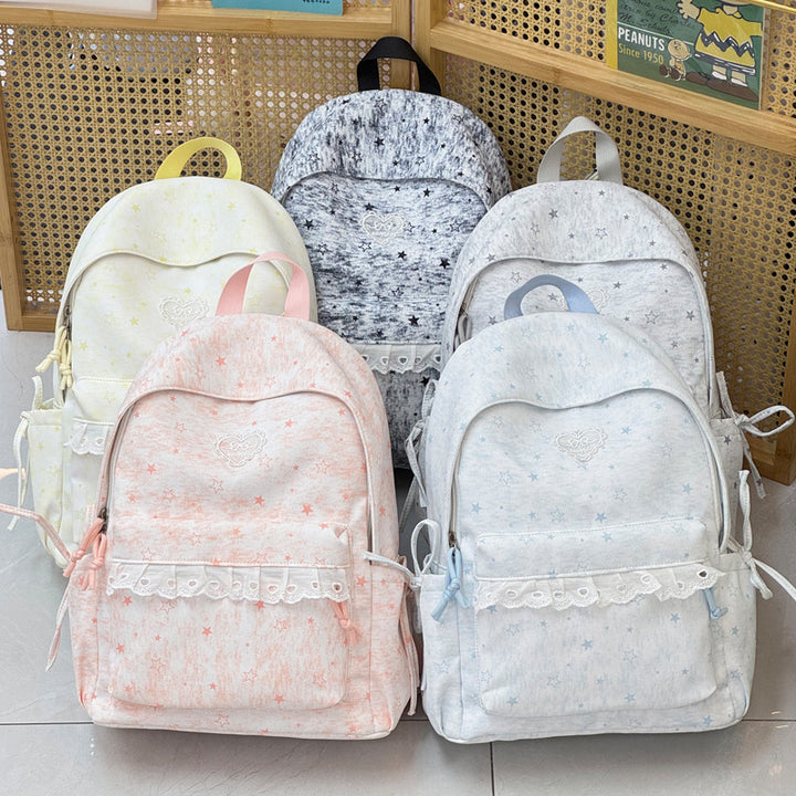 Cute Decorative Star-Embellished Backpack Bowlift