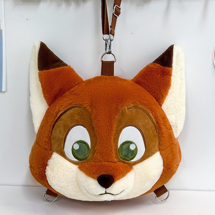 Plush backpack with cute fox design Bowlift