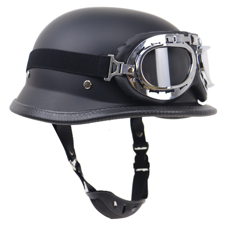 Vintage Motorcycle Helmet with Protective Goggles Bowlift