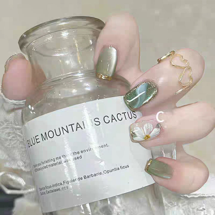 Decorative Press-On Nail Set with Unique Patterns Bowlift