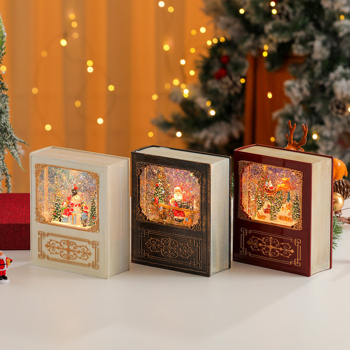 Musical Snow Globe Book Decoration Bowlift