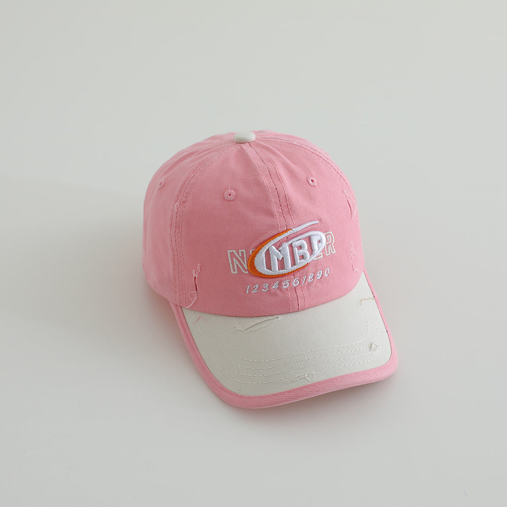 Men's Distressed Cotton Logo Baseball Cap Bowlift