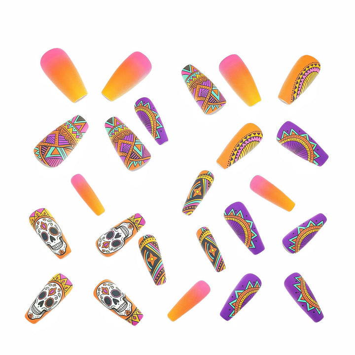 Creative skull design artificial nails Bowlift