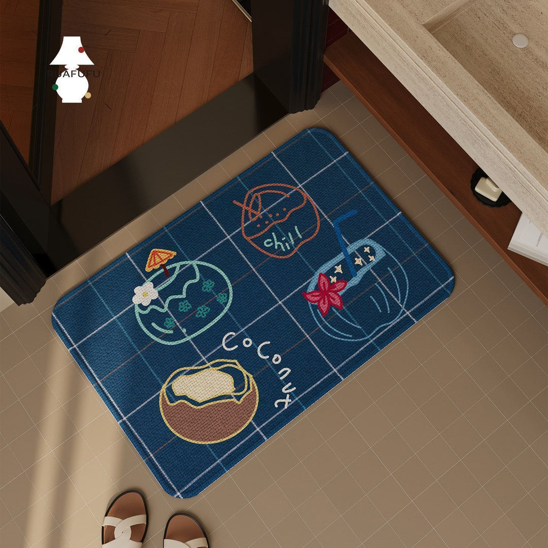Floral Themed Bathroom Rug Bowlift