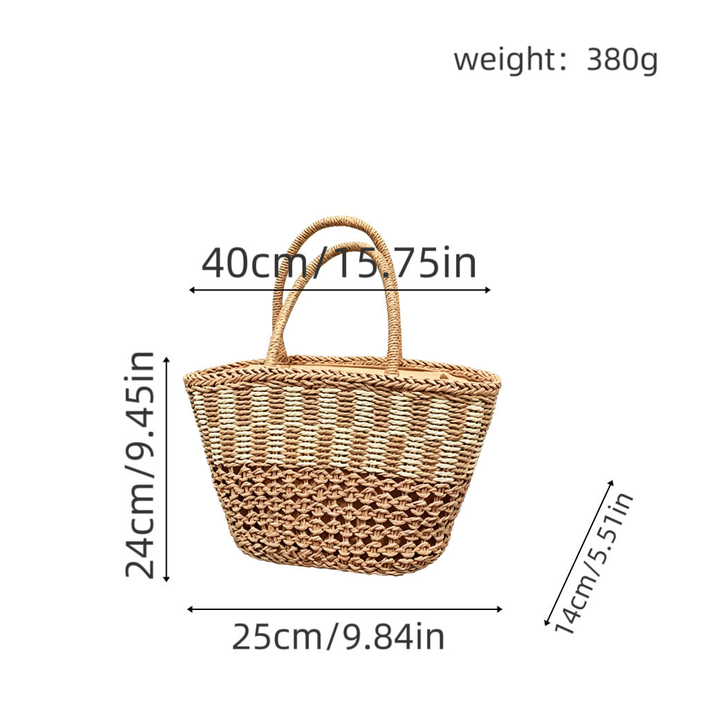 Handbag Made of Woven Natural Material with Airy Structure Bowlift