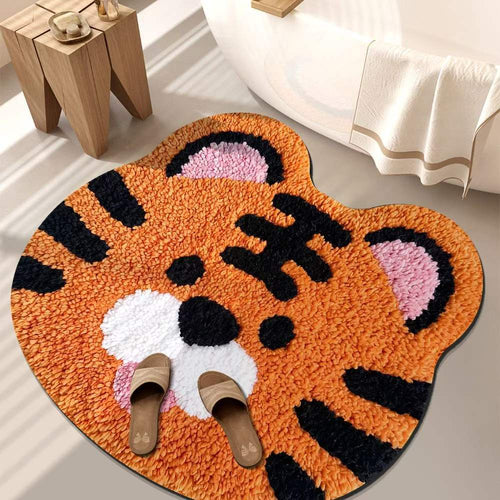 Playful Tiger-Themed Bathroom Mat Bowlift