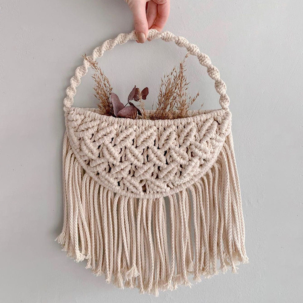 Macramé Wall Hanging Decor with Fringe Details Bowlift
