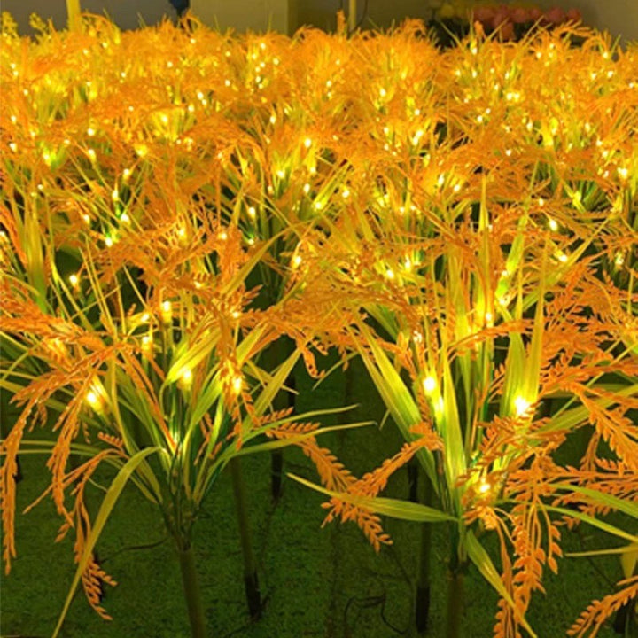 Solar LED Ornamental Ricegrass Garden Stake Lights With Micro-LED String And Ground Spike Bowlift